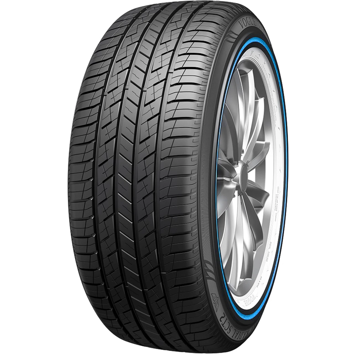 Vogue 305/35R24 Custom Built Radial XIV SCT2 White/Blue tire